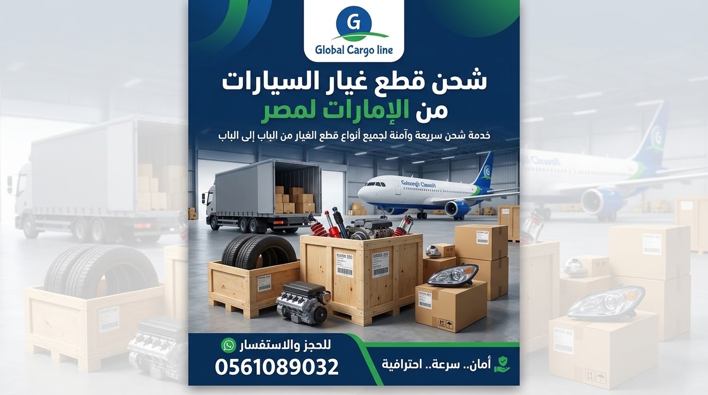 شحن قطع غيار السيارات من الامارات لمصر